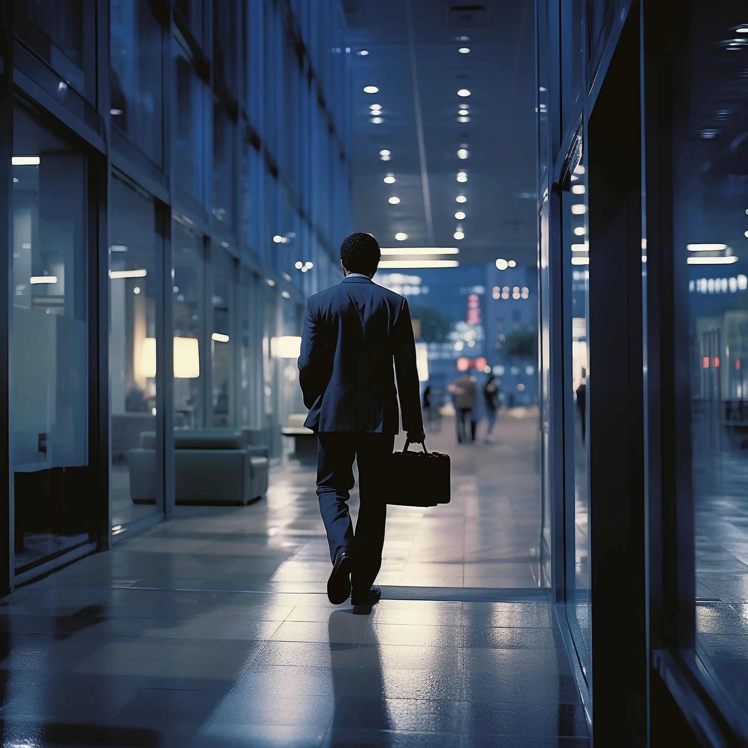 man walking while working